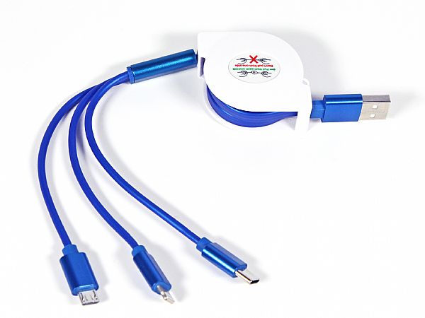Ladekabel Adapterkabel flexibel und aufrollbar für iPhones, Smartphones, mobile Endgeräte 