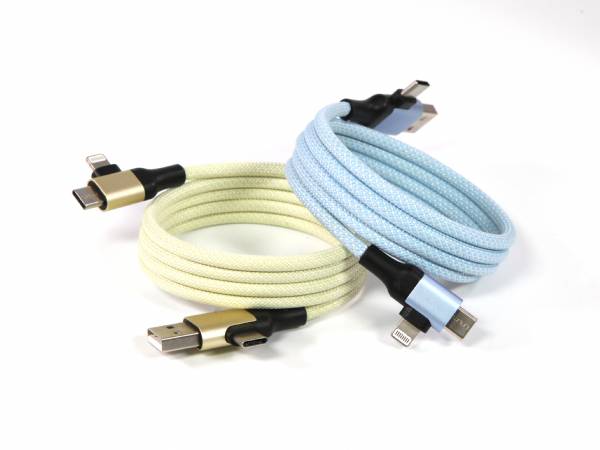 Ladekabel Magnet Type A iPhone Type C mit Textilummantelung