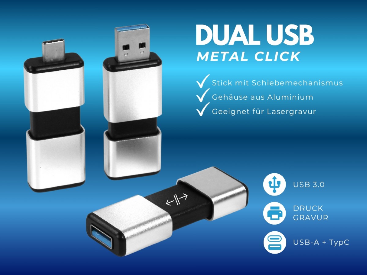 Dual USB Metal Click