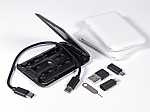 All-in-One Ladekabel-Set mit vielseitigen Anschlüssen und praktischem Aufbewahrungskasten für unterwegs.