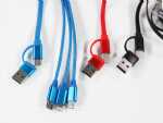 Dual-Input Type C Ladekabel 3fach - Roll Up