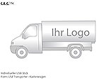 Individueller USB-Stick in Form eines Kastenwagens, ideal für die Platzierung Ihres Logos und als kreative Werbeidee.