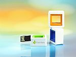 Mini-USB-Stick mit individuellem Gehäuse in bunten Farben und Platz für Ihr Logo als Werbegeschenk.