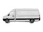 USB-Stick in Form eines weißen Lieferwagens, ideal für personalisierte Werbeaktionen und Firmenlogos.