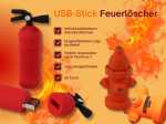 USB-Stick in Form eines Feuerlöschers mit individueller Logo-Gravur und anpassbaren Farben nach Pantone C.