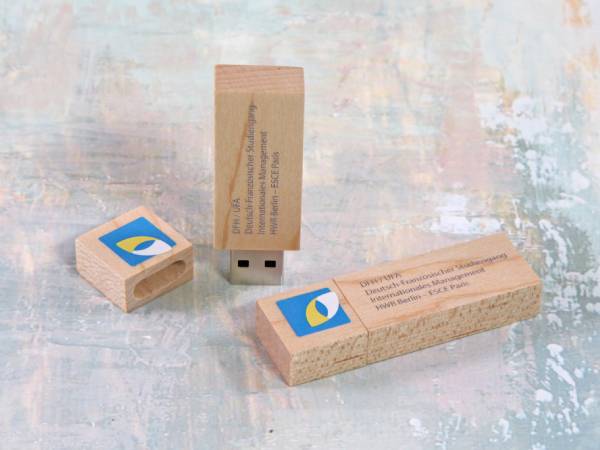 usb stick holz classic digitaldruck natur braun werbung