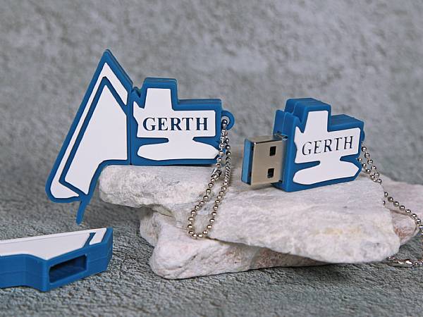 usb stick sonderform bagger fahrzeug bau logo