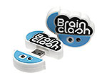 Brain Clash USB-Stick Logo Sonderform sonderanfertigung blau lustig