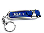 Leder-02 USB-Stick blau bedruckt Schluesselring, Leder.02