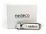 Leder USB-Stick-02 weiss nedeco aufdruck, Leder.02