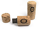 USB-Stick Korken-02 Oeko bio braun bedruckt, USB-Korken.02