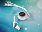dual input typec ladekabel 3fach rollup