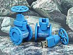 sonderform usb stick rohrleitungs absperr ventil mit logo