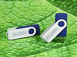 usb stick drehbar buegel logo blau