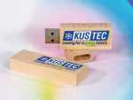 usb stick holz classic natur hellbraun digitaldruck green logo