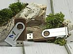 usb stick holz dunkel buegel gravur logo