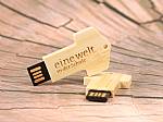 usb stick holz key schluesselform natur gravur logo