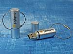 usb stick metall alu silber matt logo schlicht schluesselbund