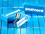 postnord usb-stick und verpackung aus einem guß faltschachtel ci design logo bedruckt
