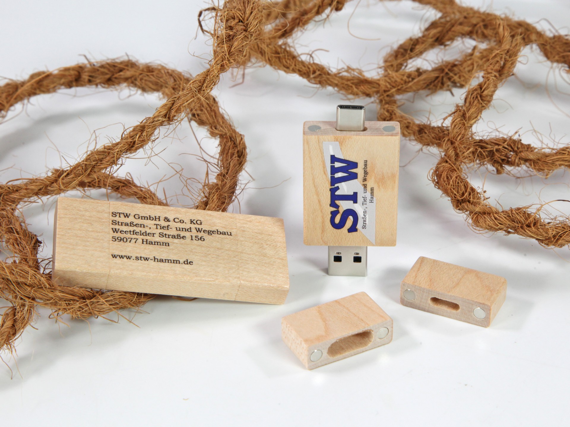 usb stick natureblock holz natur hellbraun digiteldruck